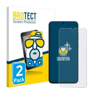 Parte frontale di una confezione del prodotto con il logo del marchio BROTECT. Accanto è raffigurato il dispositivo Samsung Ga