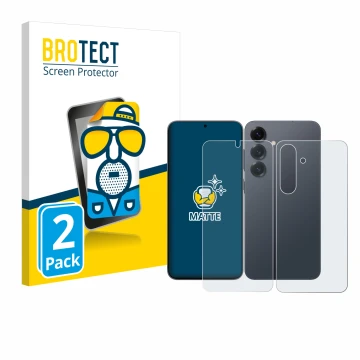 Parte frontale di una confezione del prodotto con il logo del marchio BROTECT. Accanto è raffigurato il dispositivo Samsung Ga
