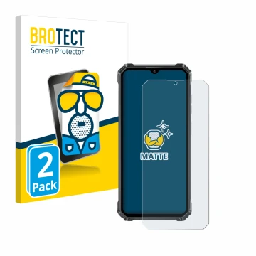 Parte frontale di una confezione del prodotto con il logo del marchio BROTECT. Accanto è raffigurato il dispositivo Oukitel G1