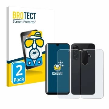 Parte frontale di una confezione del prodotto con il logo del marchio BROTECT. Accanto è raffigurato il dispositivo Samsung Ga