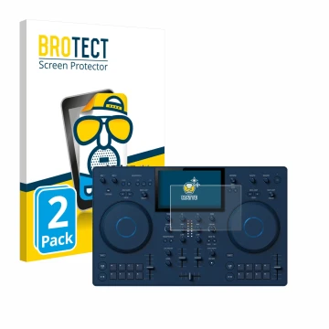 Parte frontale di una confezione del prodotto con il logo del marchio BROTECT. Accanto è raffigurato il dispositivo AlphaTheta