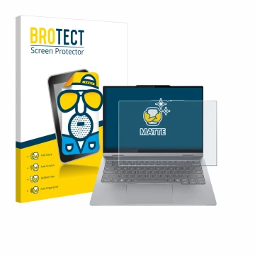 Parte frontale di una confezione del prodotto con il logo del marchio BROTECT. Accanto è raffigurato il dispositivo Lenovo Thi