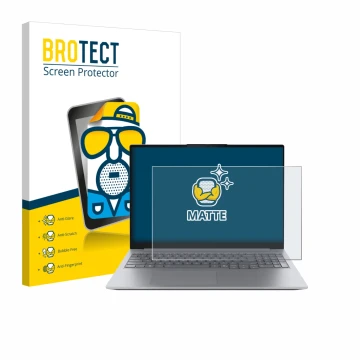Parte frontale di una confezione del prodotto con il logo del marchio BROTECT. Accanto è raffigurato il dispositivo Lenovo Thi