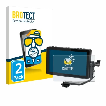 Parte frontale di una confezione del prodotto con il logo del marchio BROTECT. Accanto è raffigurato il dispositivo Feelworld 