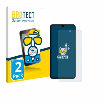 Parte frontale di una confezione del prodotto con il logo del marchio BROTECT. Accanto è raffigurato il dispositivo Samsung Ga
