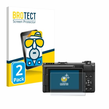 Parte frontale di una confezione del prodotto con il logo del marchio BROTECT. Accanto è raffigurato il dispositivo Canon Powe