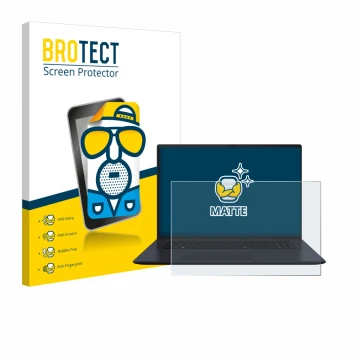 Parte frontale di una confezione del prodotto con il logo del marchio BROTECT. Accanto è raffigurato il dispositivo ASUS Vivob