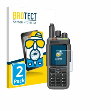 Parte frontale di una confezione del prodotto con il logo del marchio BROTECT. Accanto è raffigurato il dispositivo Radtel RT-