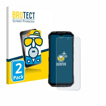 Parte frontale di una confezione del prodotto con il logo del marchio BROTECT. Accanto è raffigurato il dispositivo Doogee V M