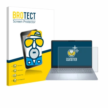 Parte frontale di una confezione del prodotto con il logo del marchio BROTECT. Accanto è raffigurato il dispositivo Dell 16 Pl