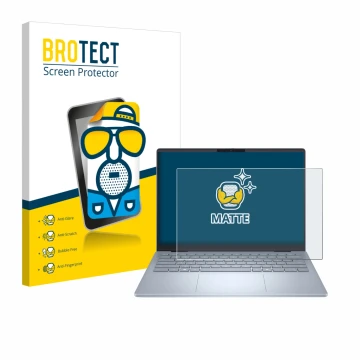 Parte frontale di una confezione del prodotto con il logo del marchio BROTECT. Accanto è raffigurato il dispositivo Dell 14 Pl