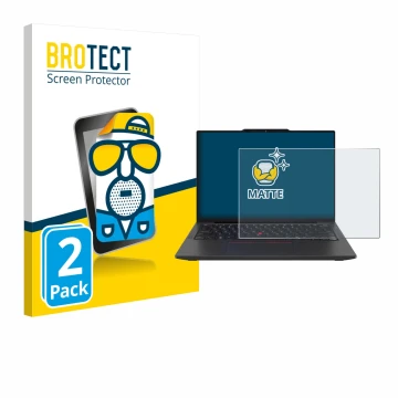 Parte frontale di una confezione del prodotto con il logo del marchio BROTECT. Accanto è raffigurato il dispositivo Lenovo Thi