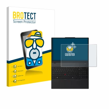 Parte frontale di una confezione del prodotto con il logo del marchio BROTECT. Accanto è raffigurato il dispositivo Lenovo Thi