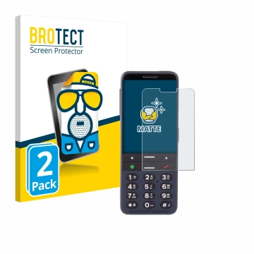 Parte frontale di una confezione del prodotto con il logo del marchio BROTECT. Accanto è raffigurato il dispositivo BlindShell