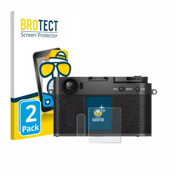 Parte frontale di una confezione del prodotto con il logo del marchio BROTECT. Accanto è raffigurato il dispositivo Fujifilm X