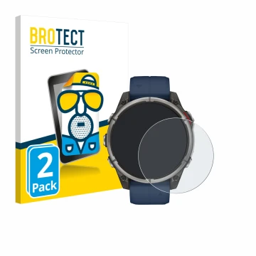 Parte frontale di una confezione del prodotto con il logo del marchio BROTECT. Accanto è raffigurato il dispositivo Garmin qua