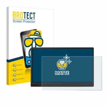 Parte frontale di una confezione del prodotto con il logo del marchio BROTECT. Accanto è raffigurato il dispositivo ASUS ZenSc