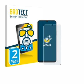 Parte frontale di una confezione del prodotto con il logo del marchio BROTECT. Accanto è raffigurato il dispositivo Blackview 