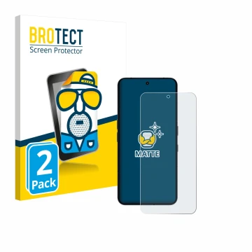 Parte frontale di una confezione del prodotto con il logo del marchio BROTECT. Accanto è raffigurato il dispositivo Nothing Ph