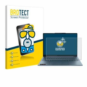 Parte frontale di una confezione del prodotto con il logo del marchio BROTECT. Accanto è raffigurato il dispositivo Lenovo Yog