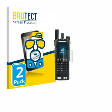 Parte frontale di una confezione del prodotto con il logo del marchio BROTECT. Accanto è raffigurato il dispositivo Baofeng DM