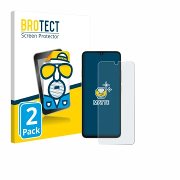 Parte frontale di una confezione del prodotto con il logo del marchio BROTECT. Accanto è raffigurato il dispositivo Oukitel C5