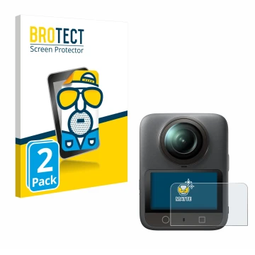 Parte frontale di una confezione del prodotto con il logo del marchio BROTECT. Accanto è raffigurato il dispositivo DJI Osmo 3