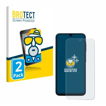 Parte frontale di una confezione del prodotto con il logo del marchio BROTECT. Accanto è raffigurato il dispositivo Samsung Ga