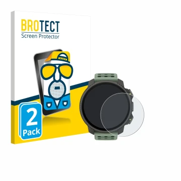 Parte frontale di una confezione del prodotto con il logo del marchio BROTECT. Accanto è raffigurato il dispositivo Suunto Ver