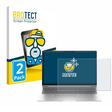 Parte frontale di una confezione del prodotto con il logo del marchio BROTECT. Accanto è raffigurato il dispositivo HP EliteBo