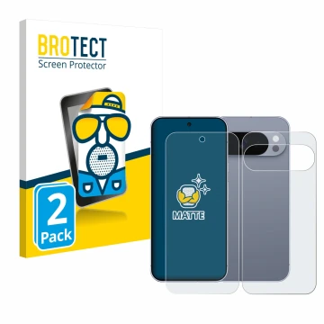 Parte frontale di una confezione del prodotto con il logo del marchio BROTECT. Accanto è raffigurato il dispositivo Google Pix