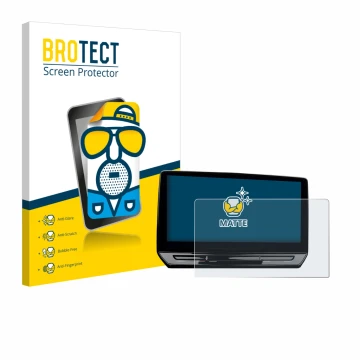 Parte frontale di una confezione del prodotto con il logo del marchio BROTECT. Accanto è raffigurato il dispositivo Cupra Leon