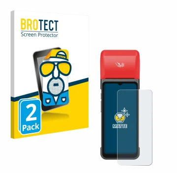 Parte frontale di una confezione del prodotto con il logo del marchio BROTECT. Accanto è raffigurato il dispositivo iMin Swift