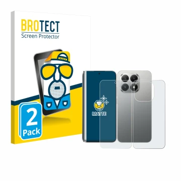 Parte frontale di una confezione del prodotto con il logo del marchio BROTECT. Accanto è raffigurato il dispositivo Xiaomi 15T