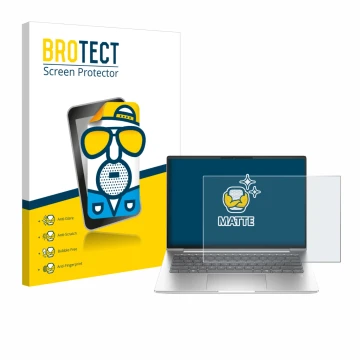 Parte frontale di una confezione del prodotto con il logo del marchio BROTECT. Accanto è raffigurato il dispositivo HP EliteBo