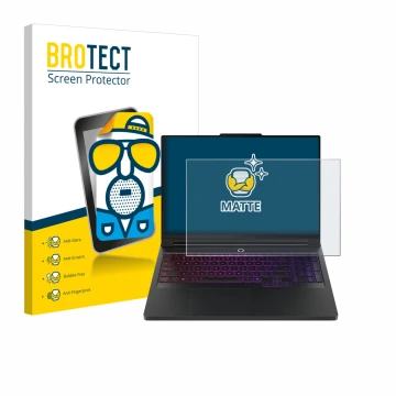 Parte frontale di una confezione del prodotto con il logo del marchio BROTECT. Accanto è raffigurato il dispositivo Lenovo Leg