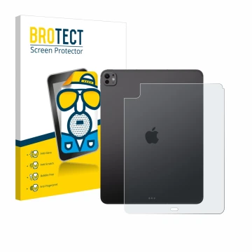 Parte frontale di una confezione del prodotto con il logo del marchio BROTECT. Accanto è raffigurato il dispositivo Apple iPad