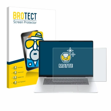 Parte frontale di una confezione del prodotto con il logo del marchio BROTECT. Accanto è raffigurato il dispositivo HP OmniBoo