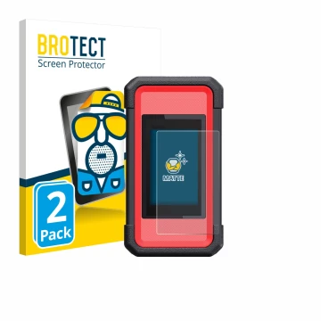 Parte frontale di una confezione del prodotto con il logo del marchio BROTECT. Accanto è raffigurato il dispositivo Launch X43