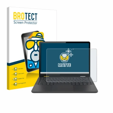 Parte frontale di una confezione del prodotto con il logo del marchio BROTECT. Accanto è raffigurato il dispositivo Lenovo 13w