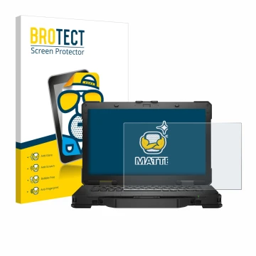 Parte frontale di una confezione del prodotto con il logo del marchio BROTECT. Accanto è raffigurato il dispositivo Dell Pro R