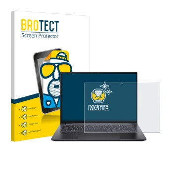 Parte frontale di una confezione del prodotto con il logo del marchio BROTECT. Accanto è raffigurato il dispositivo Acer Swift