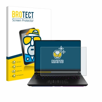 Parte frontale di una confezione del prodotto con il logo del marchio BROTECT. Accanto è raffigurato il dispositivo ASUS ROG S