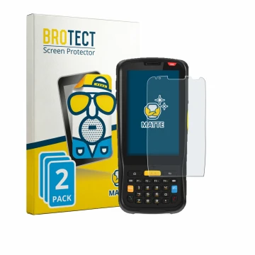 Parte frontale di una confezione del prodotto con il logo del marchio BROTECT. Accanto è raffigurato il dispositivo Newland MT