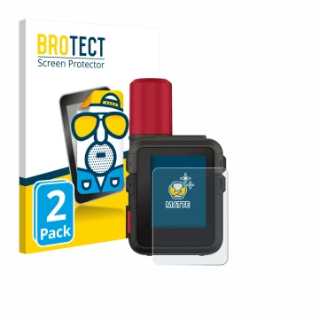 Parte frontale di una confezione del prodotto con il logo del marchio BROTECT. Accanto è raffigurato il dispositivo Garmin inR