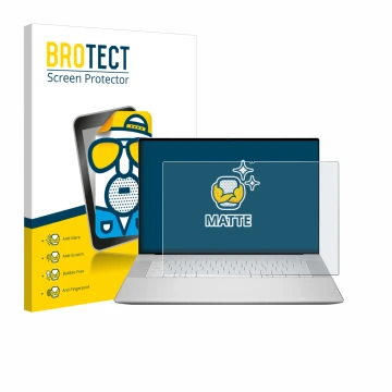Parte frontale di una confezione del prodotto con il logo del marchio BROTECT. Accanto è raffigurato il dispositivo Dell 16 Pr