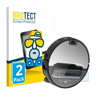 Parte frontale di una confezione del prodotto con il logo del marchio BROTECT. Accanto è raffigurato il dispositivo Roborock S