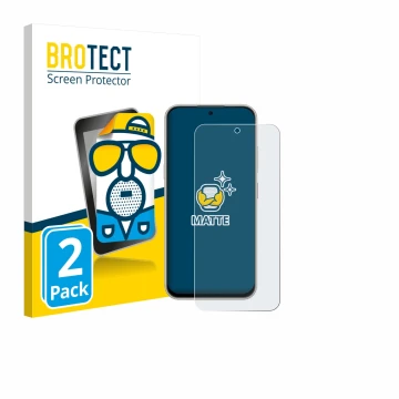 Parte frontale di una confezione del prodotto con il logo del marchio BROTECT. Accanto è raffigurato il dispositivo Nubia V80 