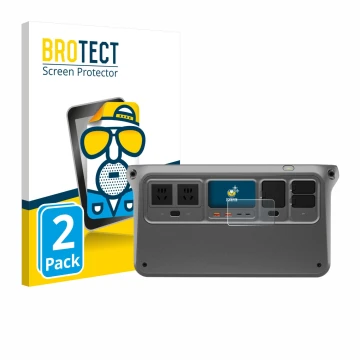 Parte frontale di una confezione del prodotto con il logo del marchio BROTECT. Accanto è raffigurato il dispositivo DJI Power 