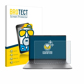 Parte frontale di una confezione del prodotto con il logo del marchio BROTECT. Accanto è raffigurato il dispositivo HP Zbook X